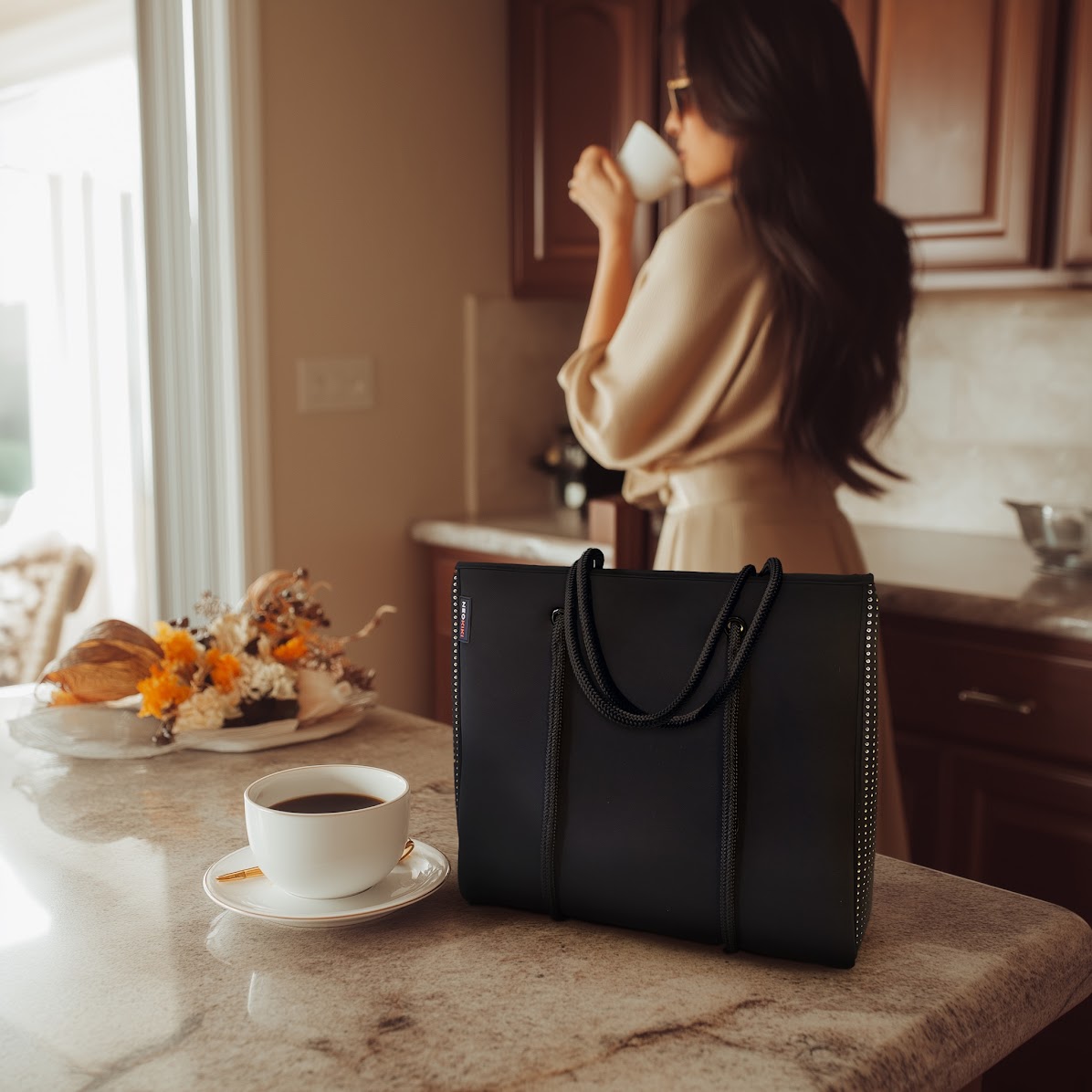 Machine washable neoprene bags and accessories